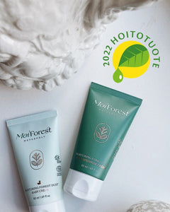 Moi Forest Baby Cream ja Multipurpose Cream voiteet ja vuoden 2022 Hoitotuote logo